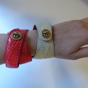 NWOT Marc Jacobs RED Leather Double-Wrap Bracelet